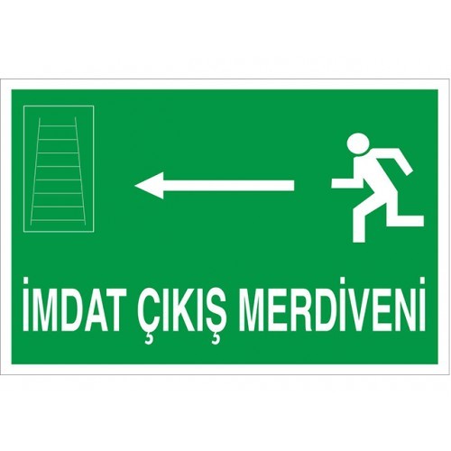 İmdat Çıkış Merdiveni Sol Taraf Tabelası